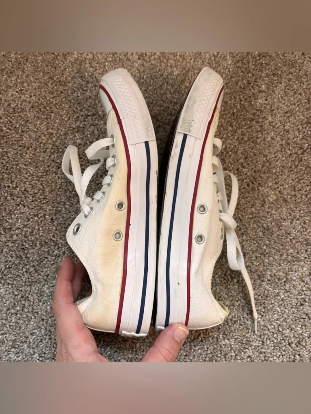 Converse Chuck Taylor Low Top White Canvas Sneakers Womens 7 - Picture 5 of 7